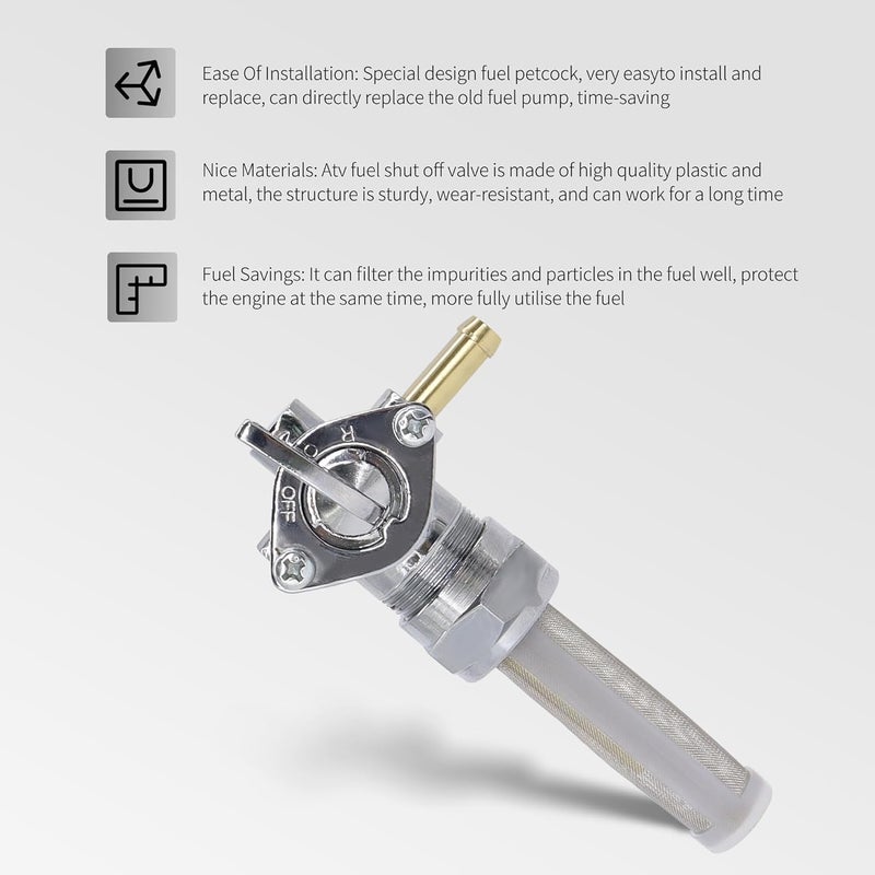 OXCANO 62167-81 22MM Left Spigot Gas Tank Fuel Shut Off Valve Petcock Switch Compatible with Harley-Davidson Bad Boy Blackline Breakout Cross Bones Disc Glide Dyna Dyna Glide Electra Glide Fat Bob - Image 3